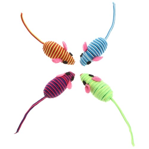 TEHAUX Katzenspielzeug, Maus, elastisches Seil, Mausspielzeug, kreatives Haustier, Katzenzähne, Kauspielzeug für kleine, mittelgroße und große Katzen, zufällige Farbe, 12 Stück TEHAUX Katzenspielzeug, Maus, elastisches Seil, Mausspielzeug, kreatives Haustier, Katzenzähne, Kauspielzeug für kleine, mittelgroße und große Katzen, zufällige Farbe, 12 Stück von TEHAUX