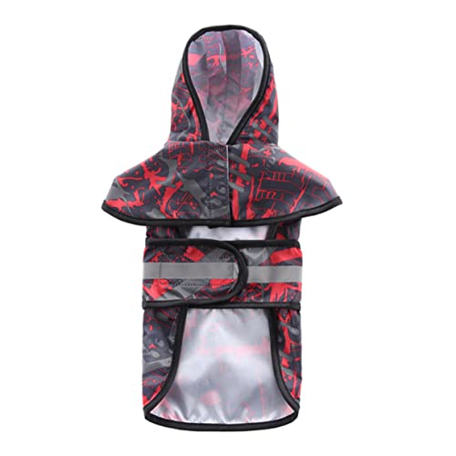 TEHAUX Leichte Regenjacke für Hunde Reflektierender Regenmantel mit Kapuze Haustier-hundemantel für Outdoor-Abenteuer von TEHAUX