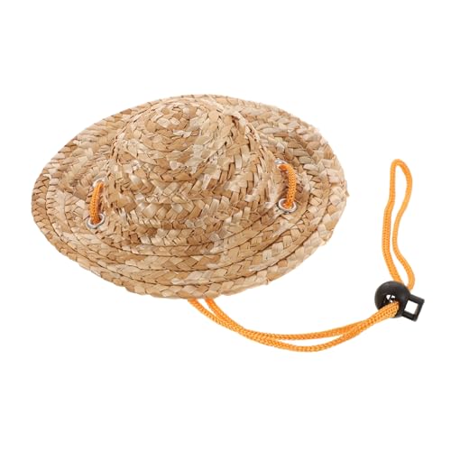 TEHAUX hawaiianisches Outfit Hundeperücken für kleine Hunde Vintage-Hut Sommerhut Schwanz Spielzeug Haustierhüte Strohhüte für Hunde altmodisch Zubehör Cowboy-Hut Hut mit Krempe Kleidung von TEHAUX