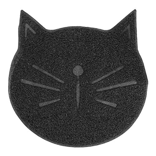TEHAUX Tragbare Katzentoilette – 1 x Haushaltskatzentoilette, rutschfeste Matte für Haustiere, Katzengesicht, Haustierbedarf, Katzenklo Matte von TEHAUX