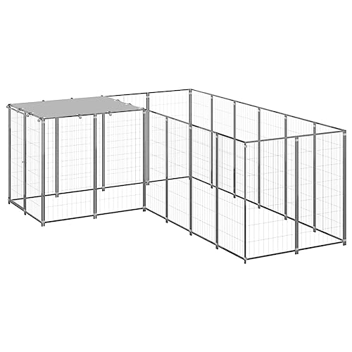 Haustierbedarf-Hundehütte Silber 4,84 m² Stahl-Tiere & Haustierbedarf von TEKEET
