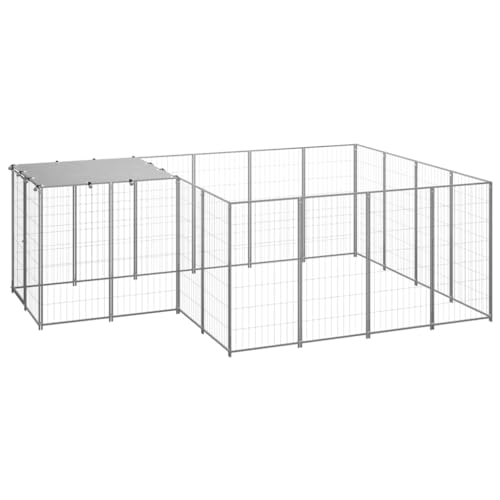 Haustierbedarf-Hundehütte Silber 6,05 m² Stahl-Tiere & Haustierbedarf von TEKEET