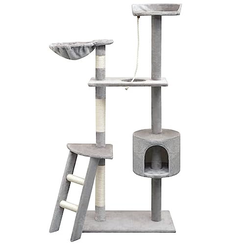 Home Furniture Kratzbaum mit Sisal-Kratzstämmen, 150 cm, Grau von TEKEET