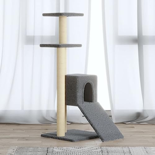 Home Furniture Kratzbaum mit Sisal-Kratzstämmen hellgrau 92 cm von TEKEET