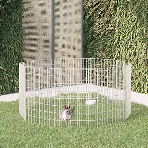 Kleintierbedarf Kaninchenkäfig 10 Paneele 54x80 cm Verzinktes Eisen Tiere & Haustierbedarf von TEKEET