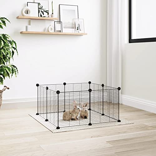 Pet Supplies Haustierkäfig, 8 Paneele, 35 x 35 cm, Schwarz von TEKEET