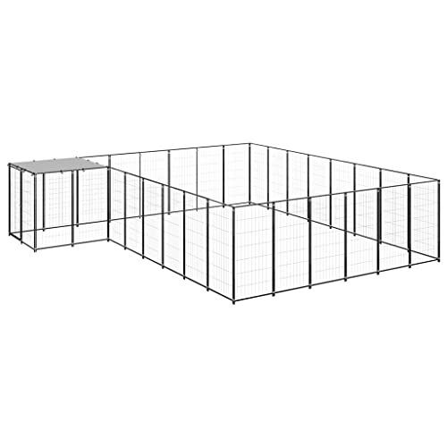 Pet Supplies-Hundehütte Schwarz 15,73 m² Stahl-Tiere & Haustierbedarf Pet Supplies-Hundehütte Schwarz 15,73 m² Stahl-Tiere & Haustierbedarf von TEKEET