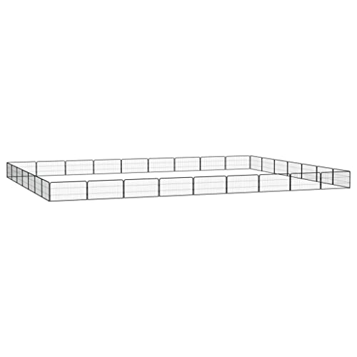 Startseite Möbel 32-Panel Hunde-Laufgitter schwarz 100x50 cm Größe pulverbeschichteter Stahl von TEKEET