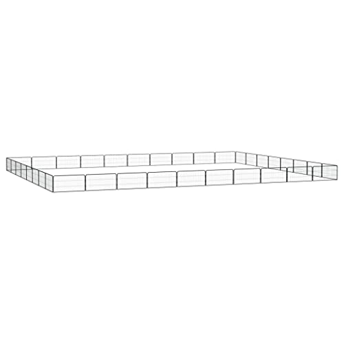 Startseite Möbel 36-Panel Hunde-Laufgitter schwarz 100x50 cm Größe pulverbeschichteter Stahl von TEKEET