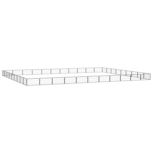 Startseite Möbel 40-Panel Hundelaufgitter schwarz 100x50 cm Größe pulverbeschichteter Stahl von TEKEET
