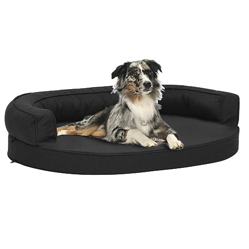 TEKEET Pet Supplies-Ergonomische Hundebett-Matratze 75x53cm Leinenoptik Schwarz-Tiere & Haustierbedarf von TEKEET