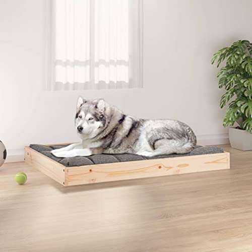 TEKEET Pet Supplies Hundebett, 101,5 x 74 x 9 cm, Massivholz, Kiefer von TEKEET
