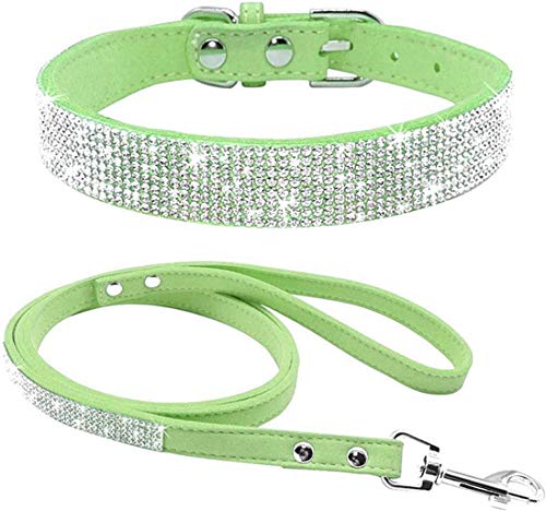 TELEYI Halsband und Leine für Hunde und Katzen, Leder, mit Strasssteinen, besetzt mit niedlichen Schleifen, für kleine Hunde und Welpen TELEYI Halsband und Leine für Hunde und Katzen, Leder, mit Strasssteinen, besetzt mit niedlichen Schleifen, für kleine Hunde und Welpen von TELEYI