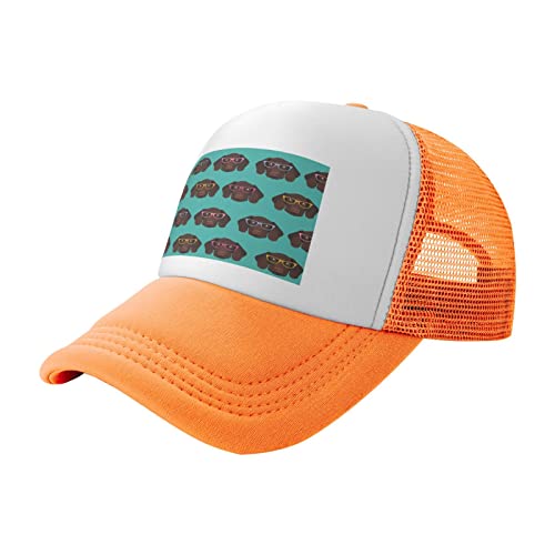 Trucker-Mütze für Hunde, orange: Modische Baseballkappe für Erwachsene, aus Netzstoff, tägliche Outdoor-Aktivitäten, Reisen von TEMKIN