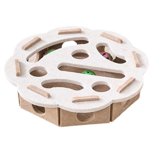 Katzen-Puzzle-Spielzeug, weicher Filz, sicheres Spielzeug mit Glocken, Ball für Krallen, verhindert durch aktives Spielen von Katzen Katzen-Puzzle-Spielzeug, weicher Filz, sicheres Spielzeug mit Glocken, Ball für Krallen, verhindert durch aktives Spielen von Katzen von TEMOOUES