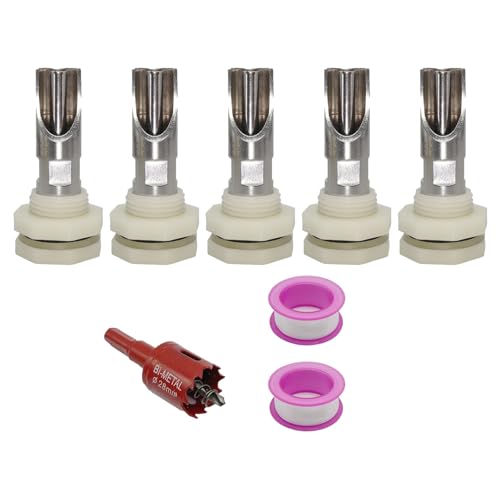 TEMOOUES 5-teiliges Edelstahl-Schweine-Nippel-Trinker-Set, automatische Bewässerungssysteme für Schweine und Ziegen, inklusive Verbindungsstücken TEMOOUES 5-teiliges Edelstahl-Schweine-Nippel-Trinker-Set, automatische Bewässerungssysteme für Schweine und Ziegen, inklusive Verbindungsstücken von TEMOOUES