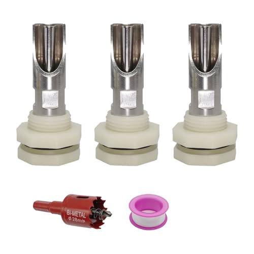 TEMOOUES 5-teiliges Edelstahl-Schweine-Nippel-Trinker-Set, automatische Bewässerungssysteme für Schweine und Ziegen, inklusive Verbindungsstücken von TEMOOUES