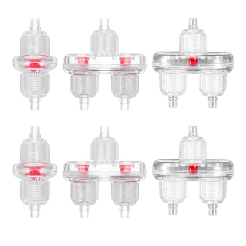 TEMOOUES 6 Stück unidirektionale Rückschlagventile für Aquarien, Luftpumpen, 3/16 Zoll Schlauch, Rückschlagventile, Aquarium-Zubehör, Aquarium-Zubehör, Luftpumpen-Zubehör von TEMOOUES