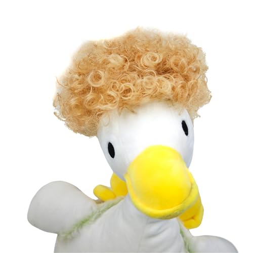 TEMOOUES Haustier-Perücke, Gänse-Kostüm, Haarteil mit Afro-Locken-Design für Festivals, Veranstaltungen und soziale Medien, Verkleidungen, Haustier-Perücken, Kostüm-Zubehör von TEMOOUES