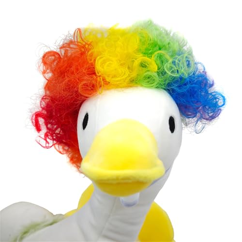 TEMOOUES Haustier-Perücke, Gänse-Kostüm, Haarteil mit Afro-Locken-Design für Festivals, Veranstaltungen und soziale Medien, Verkleidungen, Haustier-Perücken, Kostüm-Zubehör von TEMOOUES