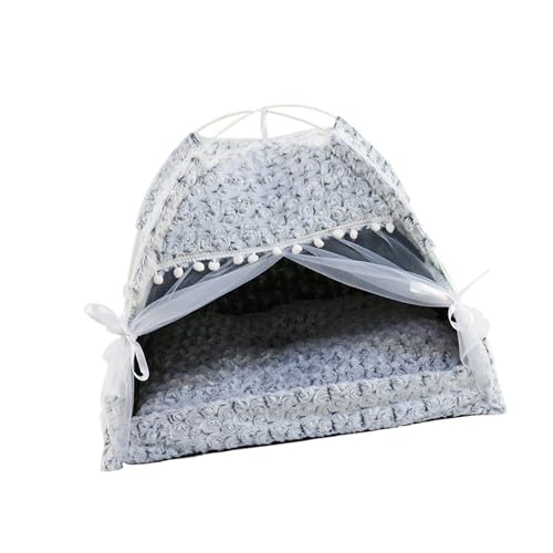 TEMOOUES Waschbares Haustier-Zelt mit weichem Plüsch-Design, weiches Haustier-Schlafbett für Kätzchen, Hunde von TEMOOUES