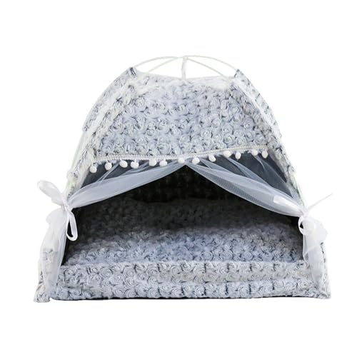 TEMOOUES Waschbares Tipi-Zelt für Haustiere mit weichem Plüsch im weichen Design für Kätzchen Hunde von TEMOOUES