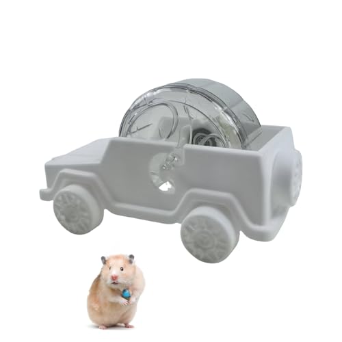 Winziges Fahrzeug, Rennmaus, starke ABS-Substanz, große Größe, Hellgrau, für kleine Tiere, aktive Haustier-Laufausrüstung von TEMOOUES
