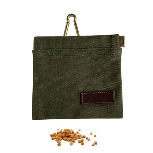TENGEE 12cm*12cm Leckerlitasche für Hunde,Grün Leckerlitasche für Hunde Klein,Freihändige Futterbeutel Hundetraining mit Karabiner Freihändige Hundeleckerlitasche,für Hundetraining. von TENGEE