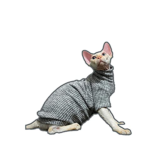 TENGTUD Haarlose Katzenkleidung, Sphynx/Devon Katze mit Stehkragen Gary Base Shirt-S von TENGTUD