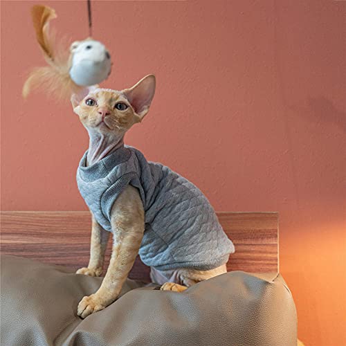 TENGTUD Haarlose Katzenkleidung, Sphynx/Devon Thicken Plus Samt Gary Cat Vest-XL- von TENGTUD