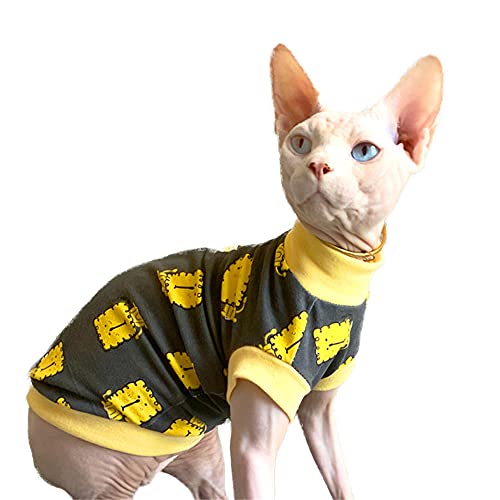 TENGTUD Haarnesskatze Kleidung, Sphynx/Devon Gary Lion Cat Shirt-S. von TENGTUD