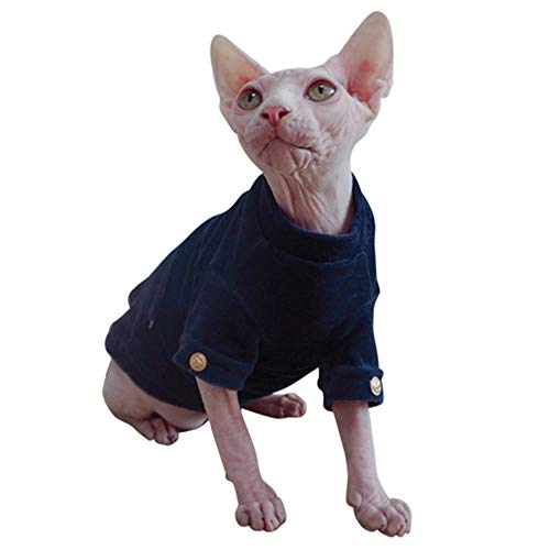 TENGTUD Katzenkleidung für Sphynx Hairless Cat Sowie Warme und Dicke Fleece-T-Shirts, Pullover, Winter-XS von TENGTUD