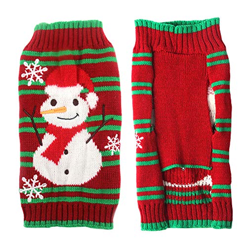 TENGZHI Weihnachtspullover für Haustiere, bestickt, Rentier-Elfen-Clowns, Rollkragenpullover, für kleine, mittelgroße und große Hunde, gestrickt, für den Winter von TENGZHI