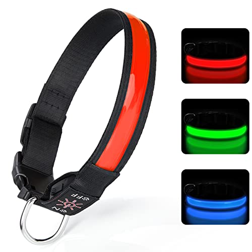 TENXSNUG Leuchthalsband Hund USB Aufladbar, Einstellbares LED Hundehalsband Leuchtend mit 3 Leuchtmodi für Kleine, Mittlere und Große Hunde, die Nachts Sicher Spazieren Gehen - Rot - M TENXSNUG Leuchthalsband Hund USB Aufladbar, Einstellbares LED Hundehalsband Leuchtend mit 3 Leuchtmodi für Kleine, Mittlere und Große Hunde, die Nachts Sicher Spazieren Gehen - Rot - M von TENXSNUG