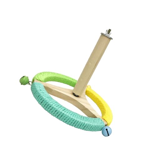 Drehbares Kauspielzeug Übungsrad für Haustiervögel mit hölzernen Sitzglocken und interaktivem Spielstimulationszubehör Drehbares Kauspielzeug Übungsrad für Haustiervögel mit hölzernen Sitzglocken und interaktivem Spielstimulationszubehör von TENYELE