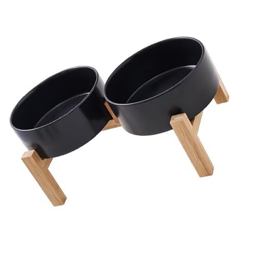 Erhöhtes Keramik-Hundenapf-Set mit stabilem Holzständer, rutschfestes Design, Doppelnapf, Wasserfutter, Futterstation für Haustiere, Keramik, Haustierfutter und Wassernapf Erhöhtes Keramik-Hundenapf-Set mit stabilem Holzständer, rutschfestes Design, Doppelnapf, Wasserfutter, Futterstation für Haustiere, Keramik, Haustierfutter und Wassernapf von TENYELE