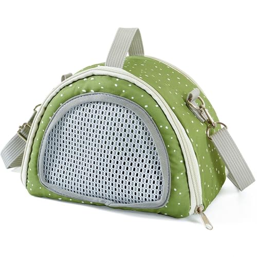 Hamster-Abenteuer-Handtasche, Polyester, Haustier-Tragetasche, mit verstellbarem Riemen, atmungsaktiv, belüftetes Design für Outdoor-Aktivitäten, belüftete Nagetier-Tragetaschen mit Reißverschlüssen von TENYELE
