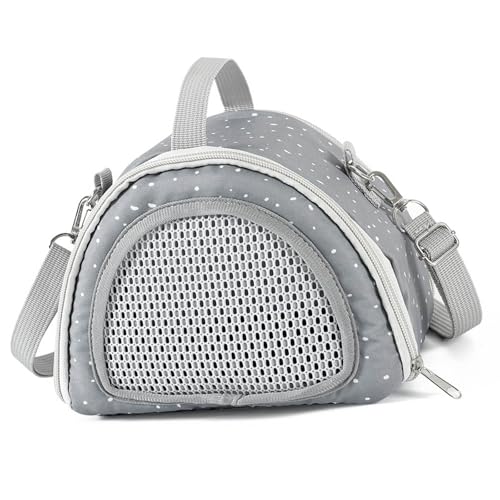 Hamster-Abenteuer-Handtasche, Polyester, Haustier-Tragetasche, mit verstellbarem Riemen, atmungsaktiv, belüftetes Design für Outdoor-Aktivitäten, belüftete Nagetier-Tragetaschen mit Reißverschlüssen von TENYELE