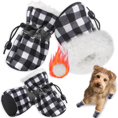 TEOZZO Hundeschneestiefel für kleine und mittelgroße Hunde, Pfotenschutz, warme Haustierstiefel für Welpen, 4 Stück, Schwarz und Weiß, Größe 37 TEOZZO Hundeschneestiefel für kleine und mittelgroße Hunde, Pfotenschutz, warme Haustierstiefel für Welpen, 4 Stück, Schwarz und Weiß, Größe 37 von TEOZZO