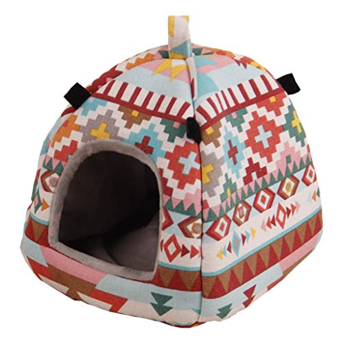 TERNCOEW Gemütliche geometrische Hamster-Hängematte für kleine Haustiere, waschbar, warm, zum Aufhängen, für Chinchilla, Papageien, Hamster von TERNCOEW