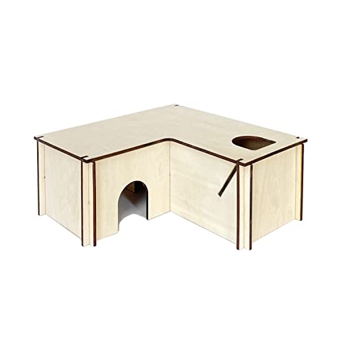 TERNCOEW Syrisches Hamster-Labyrinth L-Form Kleintierkäfig zum Spielen Kauspielzeug für Zuckergleiter Maus Rennmäuse Kleintier Holz von TERNCOEW
