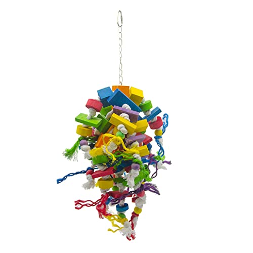 Vogel-Kauspielzeug, bunte Holzblöcke, Perlen, Papageienkäfig, Trainingsspielzeug, Beißspielzeug, Baumwollseil, Schaukelspielzeug mit Haken zum Aufhängen, Vogelkaublöcke, Spielzeug für Sittiche, Vogel-Kauspielzeug, bunte Holzblöcke, Perlen, Papageienkäfig, Trainingsspielzeug, Beißspielzeug, Baumwollseil, Schaukelspielzeug mit Haken zum Aufhängen, Vogelkaublöcke, Spielzeug für Sittiche, von TERNCOEW