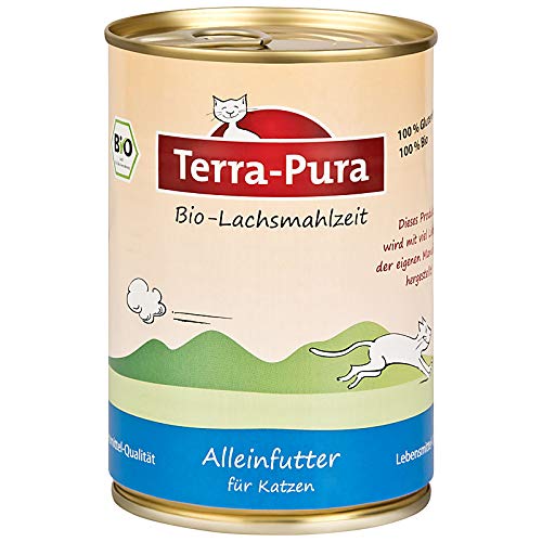 Bio-Lachsmahlzeit; Nassfutter für Katzen, Dosen 400 g von TERRA-PURA Tiernahrung