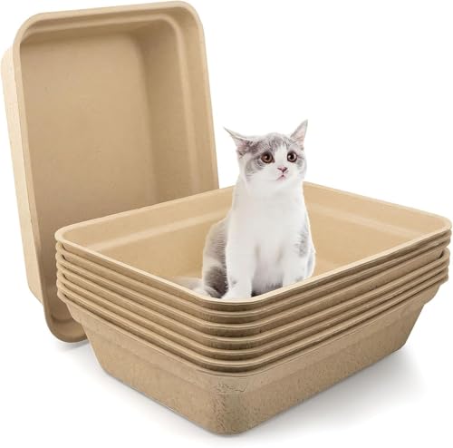 8X Katzenklo aus Papier, Einweg Katzentoiletten, 42,5 x 32,5 x 10,5 cm Katzen Toilette Box Schale aus Papier, Reisetoilette, Katzentoilette für Katze, Hamster, Meerschweinchen, Mäuse, Kleintiere 8X Katzenklo aus Papier, Einweg Katzentoiletten, 42,5 x 32,5 x 10,5 cm Katzen Toilette Box Schale aus Papier, Reisetoilette, Katzentoilette für Katze, Hamster, Meerschweinchen, Mäuse, Kleintiere von TESIN