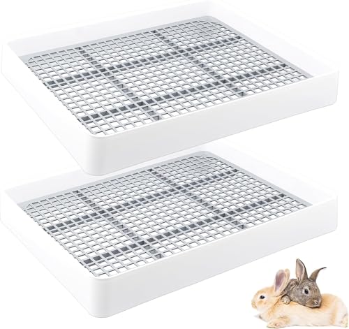 Katzentoilette, Meerschweinchen-Trainingspfanne mit Toilettenablage, Töpfchentrainer für Ratten, Hamster, Frettchen, Hasen, Kleintiere, 38 x 31 x 6,6 cm, 2 Stück Katzentoilette, Meerschweinchen-Trainingspfanne mit Toilettenablage, Töpfchentrainer für Ratten, Hamster, Frettchen, Hasen, Kleintiere, 38 x 31 x 6,6 cm, 2 Stück von TESIN