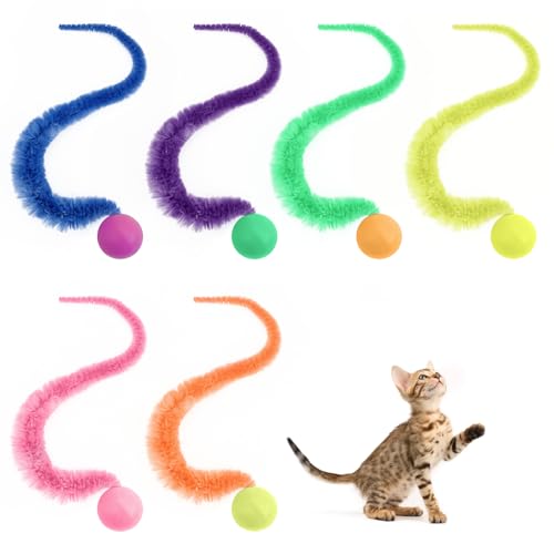 6 Stück Wackelball für Katzen, Wiggly Ball Wackelball für Katzen Langer Schwanz Ball Wurmkatzenspielzeug KatzenbäLle HüpfbäLle Interaktives Spielzeug für Katzen Hüpfball für Katzen Jagen, Springen 6 Stück Wackelball für Katzen, Wiggly Ball Wackelball für Katzen Langer Schwanz Ball Wurmkatzenspielzeug KatzenbäLle HüpfbäLle Interaktives Spielzeug für Katzen Hüpfball für Katzen Jagen, Springen von TESSTSY