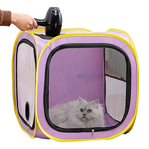 Haustier-Trockenbox für Katzen und Hunde, tragbar, faltbar, für kleine, mittelgroße und große Hunde, Violett von TESSVEYA