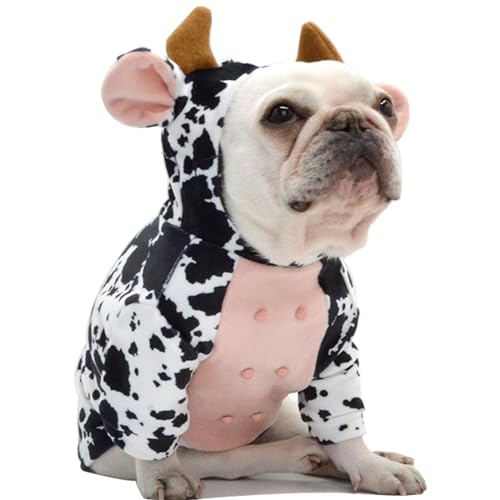 Lustige Hundeparty Kostüme Kuh Kostüm für Hunde Weihnachten Milch Kühe Katze Kleidung (Kuh, L) von TESSVEYA