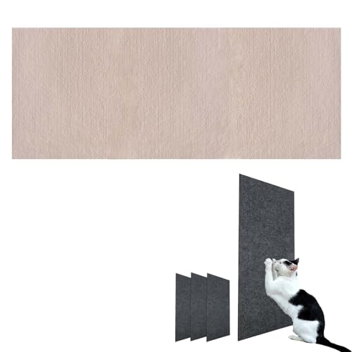 DIY Climbing Cat Scratcher, Katzen Kratzmatte Selbstklebend, Cat Scratcher Klebend, Kratzmatte Katze Selbstklebend, Katzenteppich Selbstklebend (30 * 100cm/11.8 * 39.4in,Khaki) von TETGSET