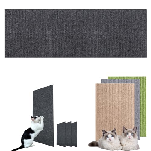 TETGSET Kratzmatte Selbstklebend Katzen, Kratzwand FüR Katzen, Climbing Cat Scratcher, DIY Climbing Cat Scratcher, Kratzmatten FüR Katzen, Kratzmatte Katze Wand Selbstklebend (Dunkelgrau,40 * 100cm) von TETGSET